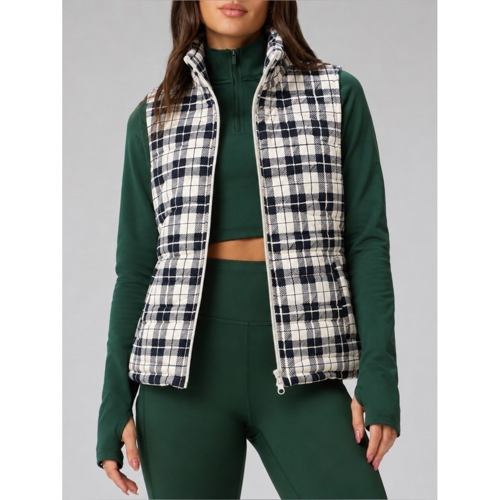 Ruff Hewn Black/White Plaid Puffer Vest